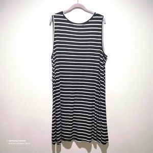 a.n.a. Black & White Horizontal Striped Sleeveless Midi Dress NWT 2X